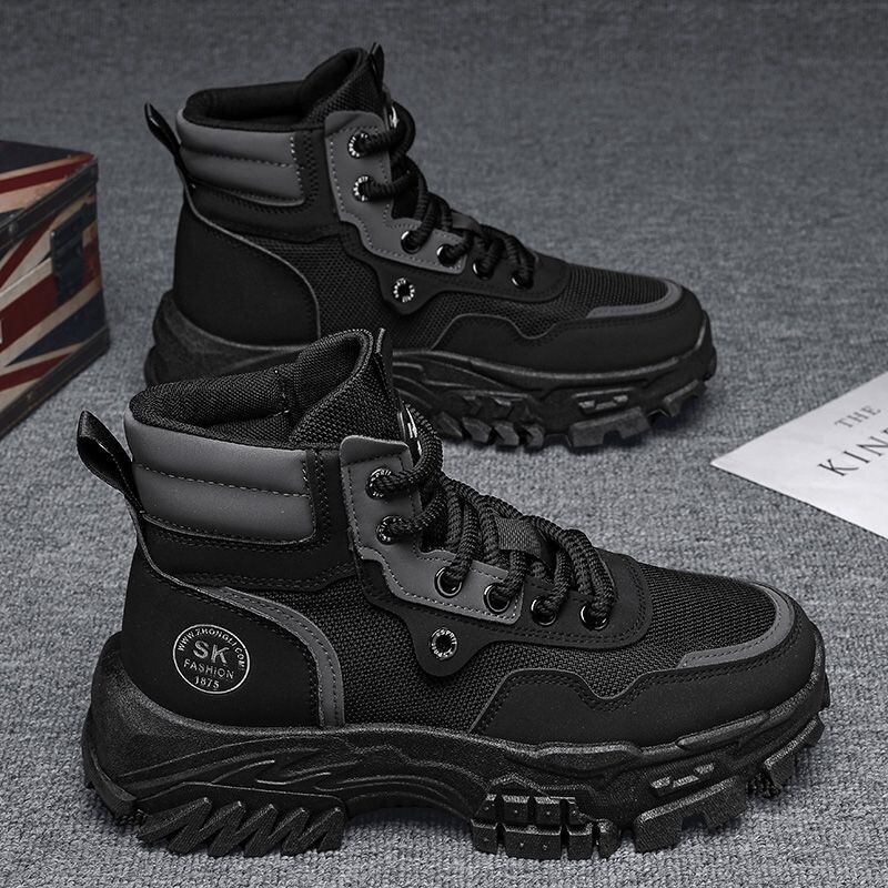 Cizme de lucru pentru bărbați, iarnă, cu șireturi, pantofi pentru bărbați, calduri, pentru siguranță industrială, mărime 45 în promoție, design anti-alunecare, modă ieftină