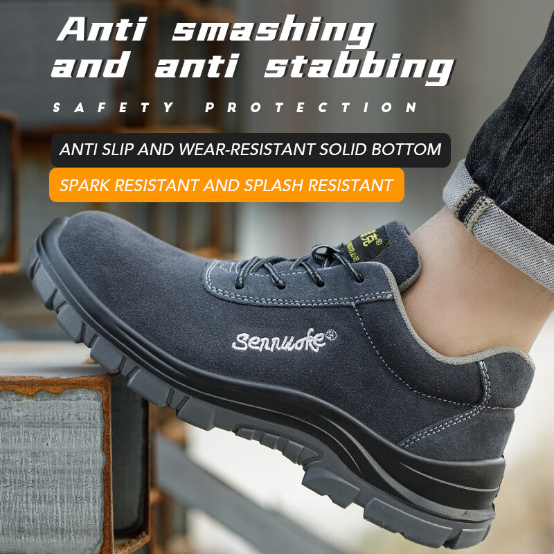 Drošības apavi vīriešiem darbam Vieglas sporta kedas Tērauda pirksti Industria drošības teniss kājām oriģināls
