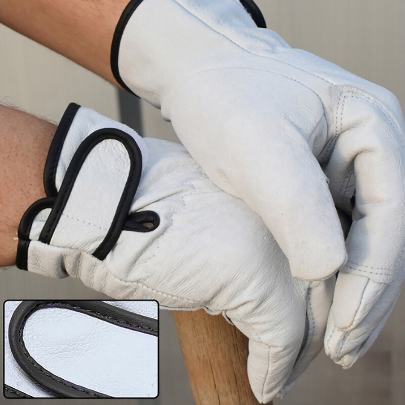 1 pereche de mănuși de lucru pentru sudare electrică mănuși de sudură din piele, rezistente la căldură, protecție de securitate, mănuși de lucru de siguranță pentru sudor