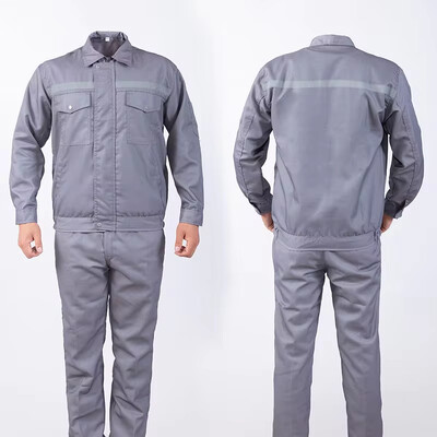 Комплект работно облекло със светлоотразителна лента Мъжко четирисезонно авторемонтно устойчиво на износване и мръсотия фабрично защитно облекло