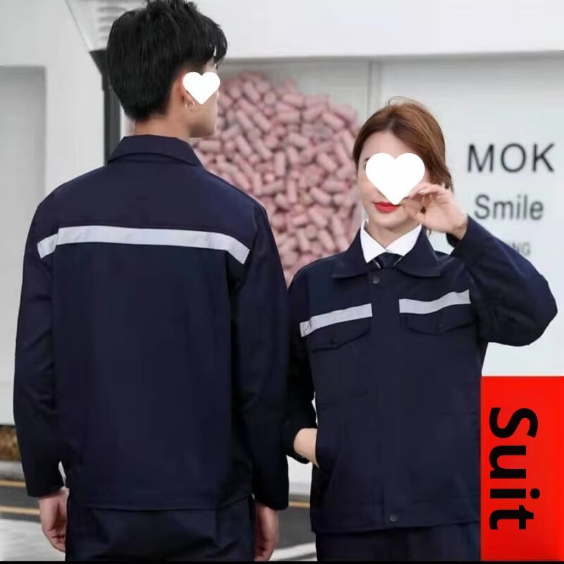 Комплект работно облекло със светлоотразителна лента Мъжко четирисезонно авторемонтно устойчиво на износване и мръсотия фабрично защитно облекло