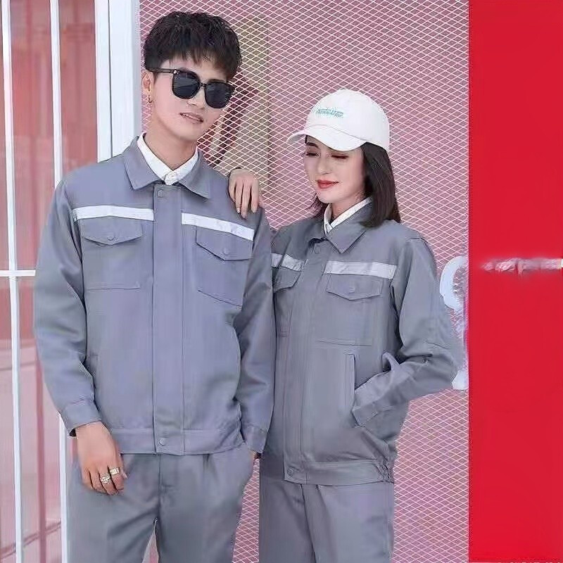 Комплект работно облекло със светлоотразителна лента Мъжко четирисезонно авторемонтно устойчиво на износване и мръсотия фабрично защитно облекло