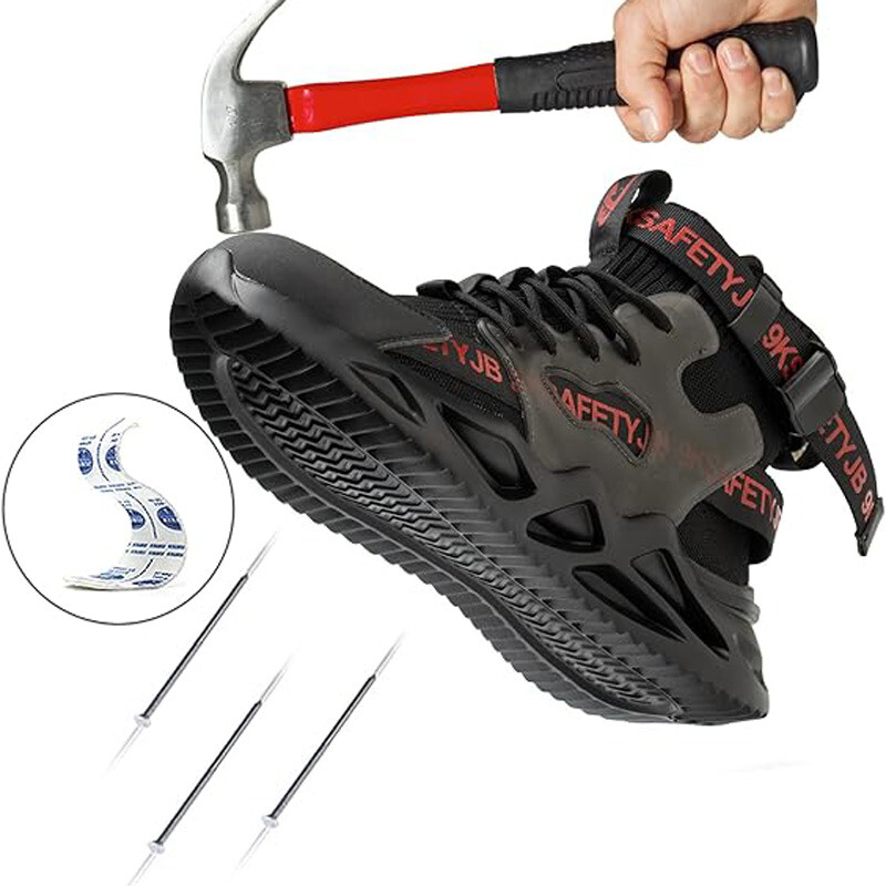 Защитни обувки със стоманени пръсти Мъжки Дамски работни защитни ботуши Леки дишащи удобни маратонки за промишлено строителство Мъжки ботуши