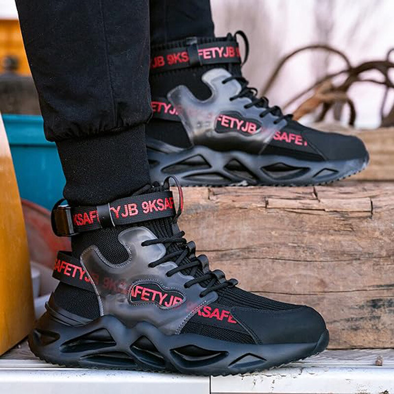 Защитни обувки със стоманени пръсти Мъжки Дамски работни защитни ботуши Леки дишащи удобни маратонки за промишлено строителство Мъжки ботуши