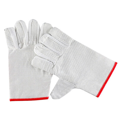 1 pereche Mănuși anti-tăiere Mănuși de protecție din pânză Mănuși de lucru rezistente la căldură ignifuge Materiale pentru sudor pentru șemineu