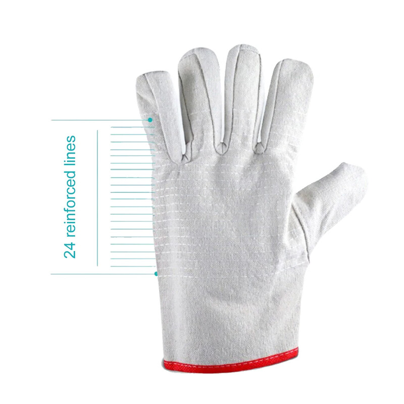 1 pereche Mănuși anti-tăiere Mănuși de protecție din pânză Mănuși de lucru rezistente la căldură ignifuge Materiale pentru sudor pentru șemineu
