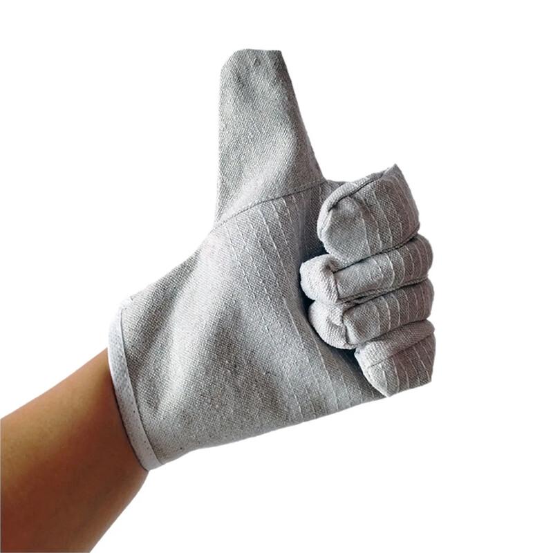 1 pereche Mănuși anti-tăiere Mănuși de protecție din pânză Mănuși de lucru rezistente la căldură ignifuge Materiale pentru sudor pentru șemineu