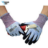 Wonder Grip Level E/A5 lõikekindel ja ohutu töökindad, 13-mõõtmeline paksendatud vooder ja nitriilist peopesa kate, väga kulumiskindel
