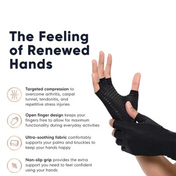 Arthritis Gloves Hand Support Wrist Brace για πρήξιμο - Γάντια συμπίεσης χωρίς δάχτυλα Υποστήριξη καρπού πόνου Γυναίκες άνδρες