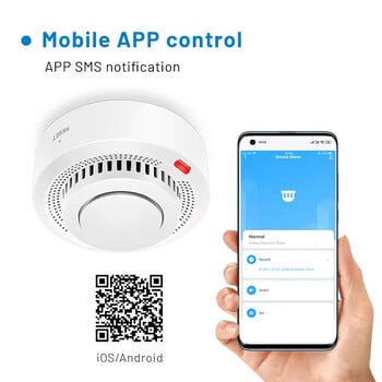 Tuya Smart WiFi Smoke Sensor Fire Protector Ανιχνευτής καπνού 85dB Sound Security System Fireighters Smartlife APP Control