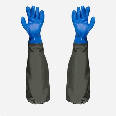 Pirštinės tvenkiniams, vandeniui atsparios pirštinės ilgomis rankomis, ilgos guminės pirštinės vyrams ir