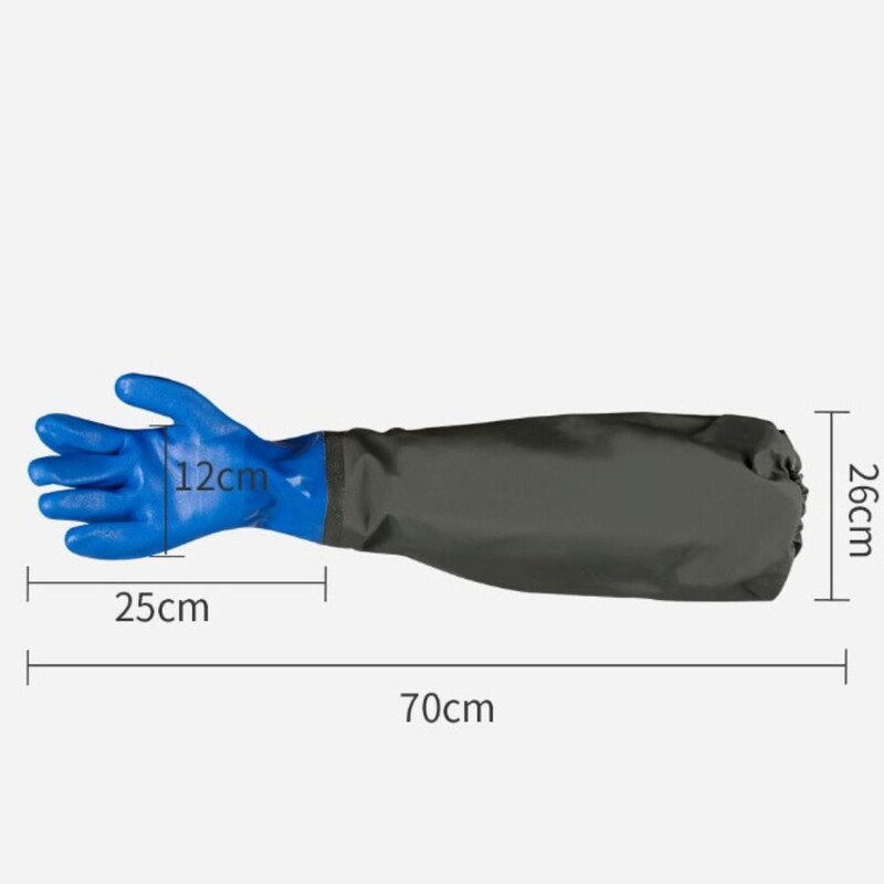 Pirštinės tvenkiniams, vandeniui atsparios pirštinės ilgomis rankomis, ilgos guminės pirštinės vyrams ir