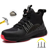 Pantofi de muncă de siguranță pentru bărbați, vârf de oțel indestructibil, anti-punctură, cizme de protecție confortabilă, pantofi de exterior, pantofi pentru bărbați, patru anotimpuri