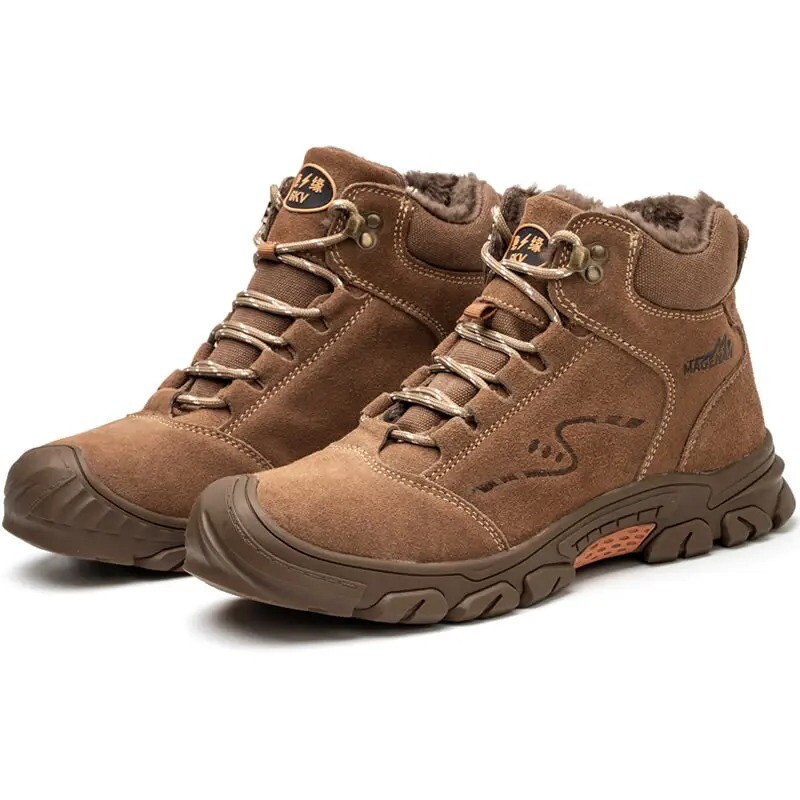 Talvised terasest ninakorkusega töösaapad, torkevastased tööjalatsid inimesele, hävimatud tööjalatsid Meeste välistöö kaitsesaapad