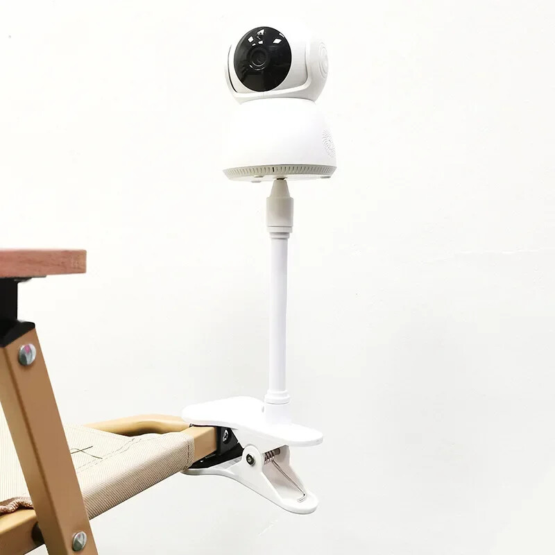Nereikia perforuoti nešiojamojo spaustuko tvirtinimo internetinės kameros stovas kūdikio monitoriaus fotoaparato laikikliui namuose Lankstus susukamas tvirtinimo komplektas, tvirtinamas prie lovelės