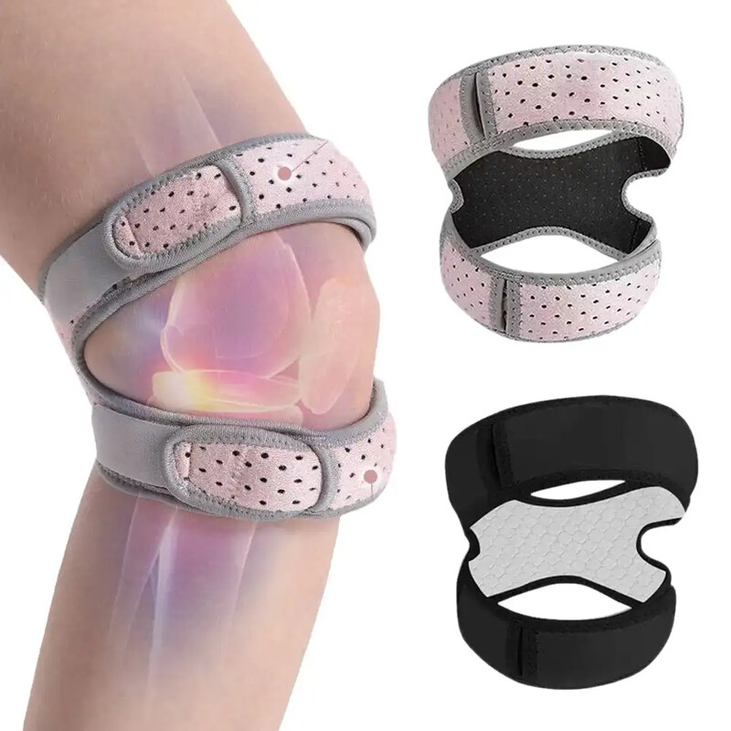 1PC Genunchier sport reglabil Genunchi rotulian dublu Curea de susținere a tendonului Brace Pad Protector Curea de înfășurare pentru genunchi deschis
