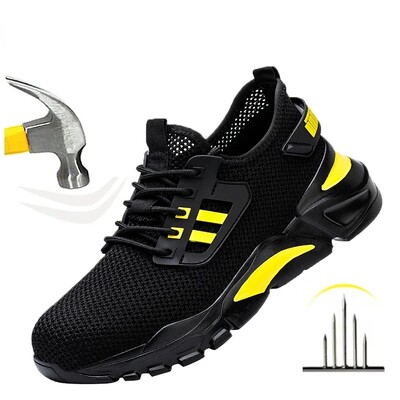 Muške zaštitne radne čizme s čeličnim prstima Lagane prozračne sigurnosne čizme za ležerne tenisice, otporne na ubod, neklizajuće