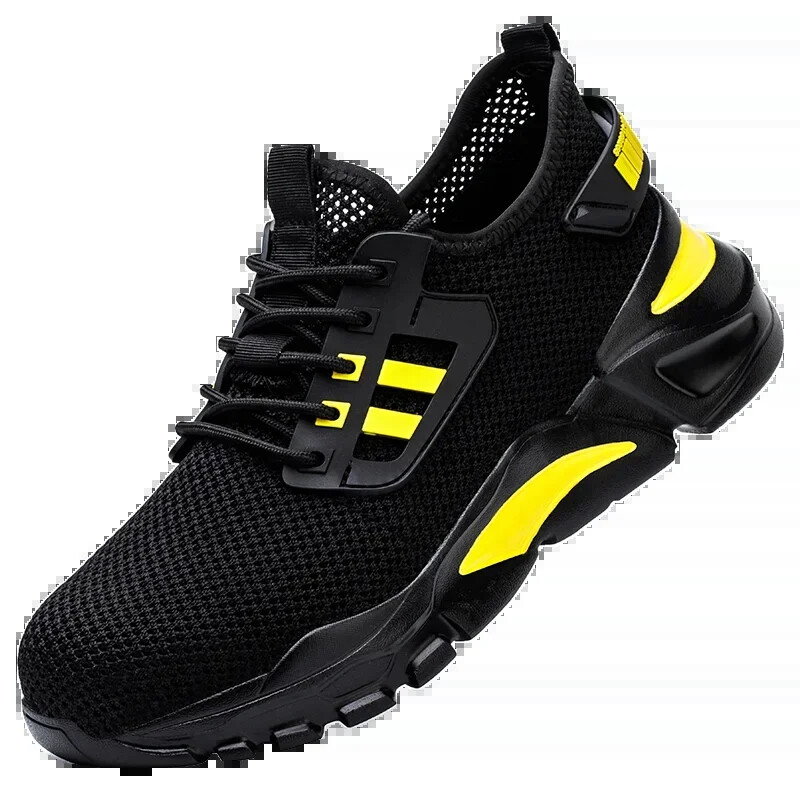 Muške zaštitne radne čizme s čeličnim prstima Lagane prozračne sigurnosne čizme za ležerne tenisice, otporne na ubod, neklizajuće