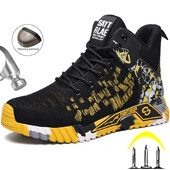 Нови работни предпазни ботуши Мъжки работни ботуши Предпазни стоманени обувки Мъжки обувки против разбиване и против пробиване Неразрушими обувки с високо качество