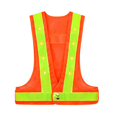 High Vist Led turvavest Fluorestseeruv kollane oranž must kaitsevest helkur jooksmiseks