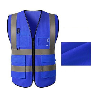 Țesătură respirabilă Vestă de siguranță cu reflectare înaltă, cu mai multe buzunare, pentru traficul feroviar, pentru mineri de cărbuni, uniforme pentru lucru, curse, alergare, 6 culori