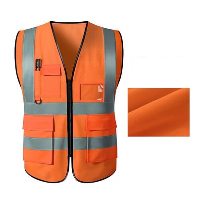 Țesătură respirabilă Vestă de siguranță cu reflectare înaltă, cu mai multe buzunare, pentru traficul feroviar, pentru mineri de cărbuni, uniforme pentru lucru, curse, alergare, 6 culori