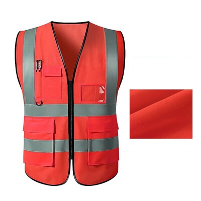 Țesătură respirabilă Vestă de siguranță cu reflectare înaltă, cu mai multe buzunare, pentru traficul feroviar, pentru mineri de cărbuni, uniforme pentru lucru, curse, alergare, 6 culori