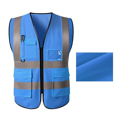 Țesătură respirabilă Vestă de siguranță cu reflectare înaltă, cu mai multe buzunare, pentru traficul feroviar, pentru mineri de cărbuni, uniforme pentru lucru, curse, alergare, 6 culori