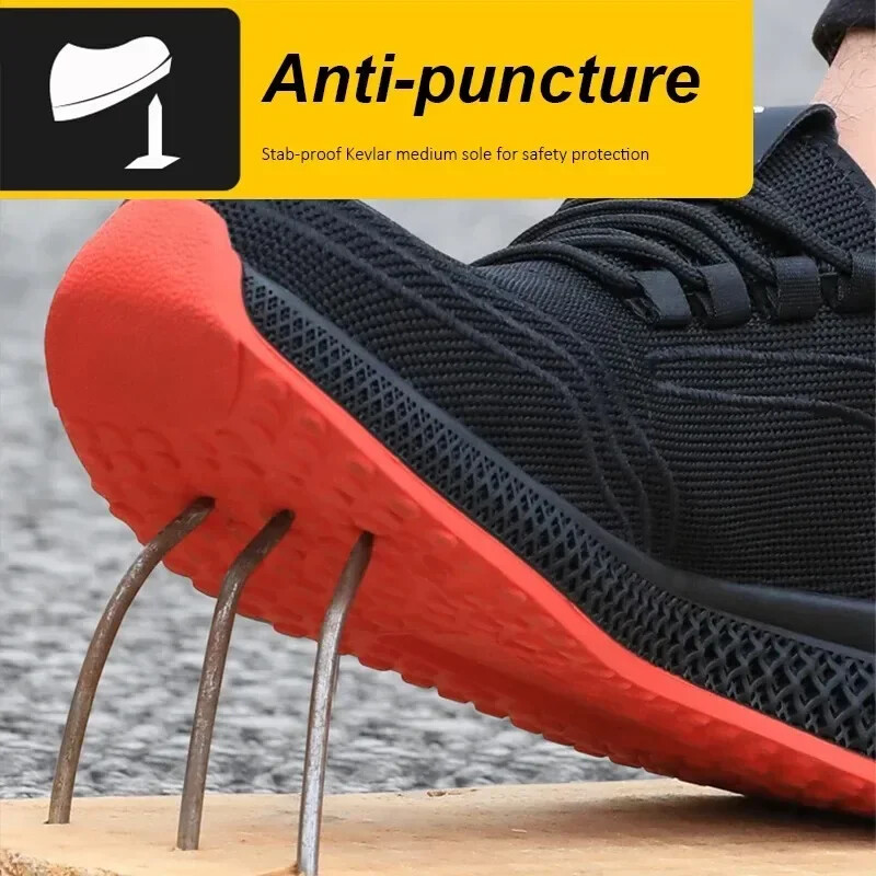 Fashion Air Mesh Pantofi de lucru cu vârf de oțel Pantofi de lucru respirabili Femei Bărbați Pantofi de siguranță Cizme de siguranță ușoare rezistente la perforare