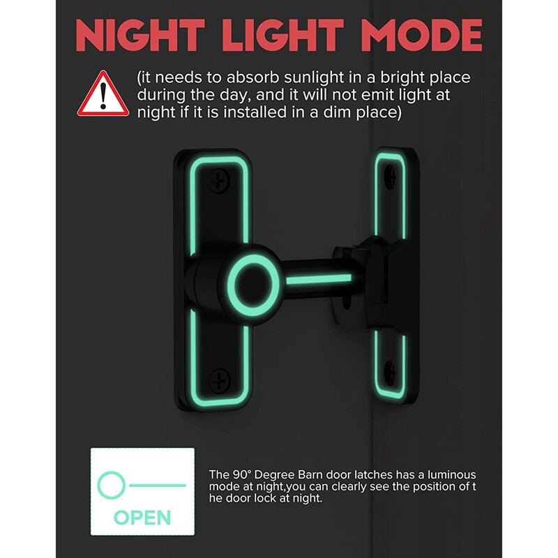 Încuietoare pentru ușă, rezistente la cald, unghi drept de 90 de grade Încuietoare pentru ușă de hambar Încuietoare antifurt pentru ușă glisantă pentru grădină