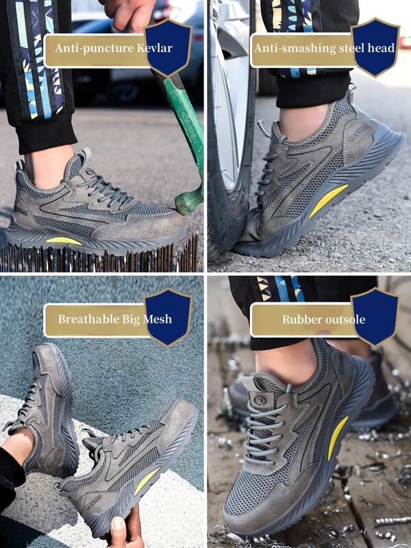 Suvised hingavad töökaitsejalatsid Meeste naiste hävimatud torkekindlad turvasaapad Töökaitsetossud