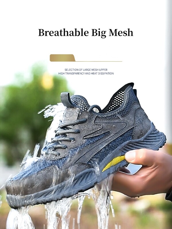 Suvised hingavad töökaitsejalatsid Meeste naiste hävimatud torkekindlad turvasaapad Töökaitsetossud