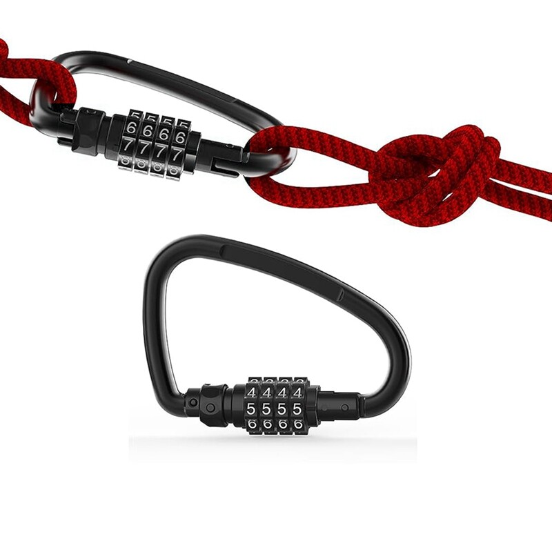 1 KOM kombinirane brave, 4-znamenkaste kopče za teške uvjete rada, metalna kodna brava u obliku slova D za sigurnosnu kabelsku bravu za bicikl s omčom