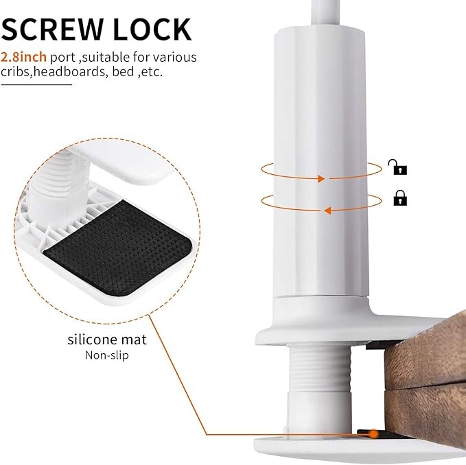 Imou kameras galvai darbvirsmas klipsim Dzelzs kronšteins Regulējams balts šūpulis Baby TP2 TA3 TA2 tīmekļa kamerai, gultai bez sitieniem