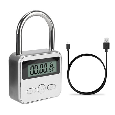 „Smart Time Lock“ LCD ekranas Elektroninis laikmačio jungiklis USB įkraunamas laikmatis Kelionės elektroninis laikmatis
