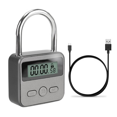 „Smart Time Lock“ LCD ekranas Elektroninis laikmačio jungiklis USB įkraunamas laikmatis Kelionės elektroninis laikmatis