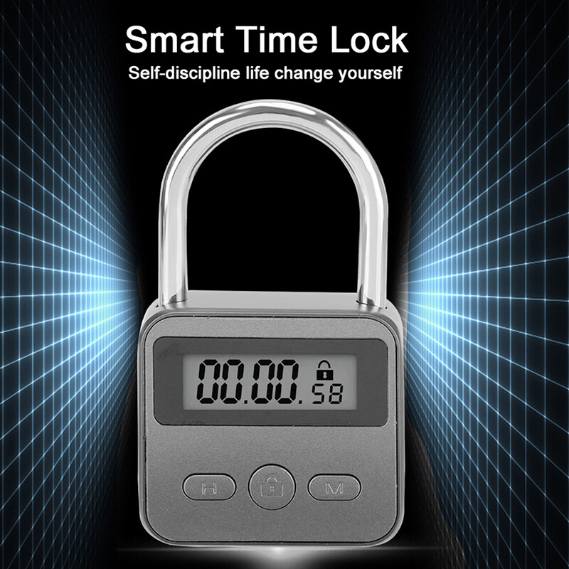 „Smart Time Lock“ LCD ekranas Elektroninis laikmačio jungiklis USB įkraunamas laikmatis Kelionės elektroninis laikmatis