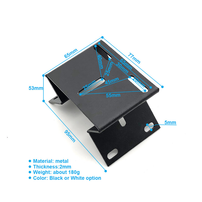 Черно бяла метална CCTV камера за видеонаблюдение Монтажна скоба Вертикална стена Ъгъл Прав ъгъл Плоча Поддържащ държач Кран