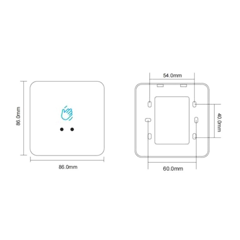 Infracrvena površinska instalacija Beskontaktno infracrveno zaključavanje vrata Senzor bez dodira Gumb za izlaz IR Otpuštanje vrata Prekidač zvona na vratima Izdržljiv
