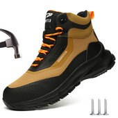 Kerged turvasaapad Meeste Turvas Terasest varbaga tööjalatsid Katkumatud ohutusjalatsid Meeste kaitsvad töösaapad, suur suurus 47 48