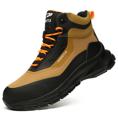 Kerged turvasaapad Meeste Turvas Terasest varbaga tööjalatsid Katkumatud ohutusjalatsid Meeste kaitsvad töösaapad, suur suurus 47 48