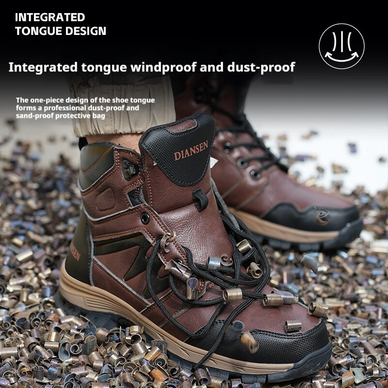 Pantofi de siguranță pentru bărbați, impermeabili, Cizme de lucru anti-alunecare, pantofi de lucru anti-puncție, pantofi de siguranță cu vârf de oțel, pentru prevenirea nisipului de lucru