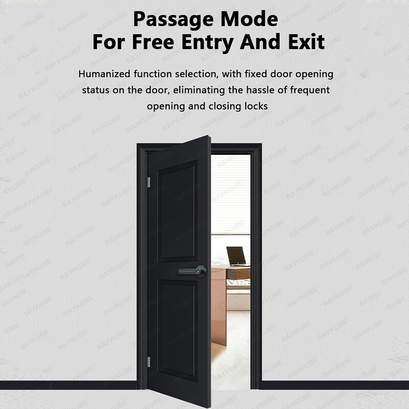 RAYKUBE M3 Tuya BLE digitaalne sõrmejäljega ukselukk elektrooniline lukk 60/70 mm riivivõtmetega Smartlife/Tuya APP puldiga avamine