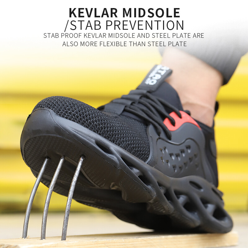 Indestructible Man Предпазни обувки Леки работни маратонки Дишащи обувки Мъжки стоманени пръсти Мрежести предпазни маратонки, устойчиви на пробиване