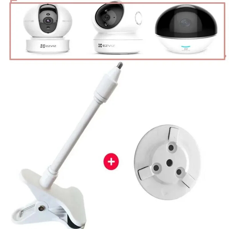 Mājas kameras stiprinājuma uzraudzības kronšteins, regulējams stienis, 1/4 skrūves galviņa bez urbšanas spailēm, piemērots Xiaomi IMOUE TP2 V380