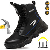 2024 Работни маратонки Обувки със стоманени пръсти Мъжки предпазни обувки Устойчиви на пробиване Работни обувки Ботуши Модни неразрушими обувки Сигурност
