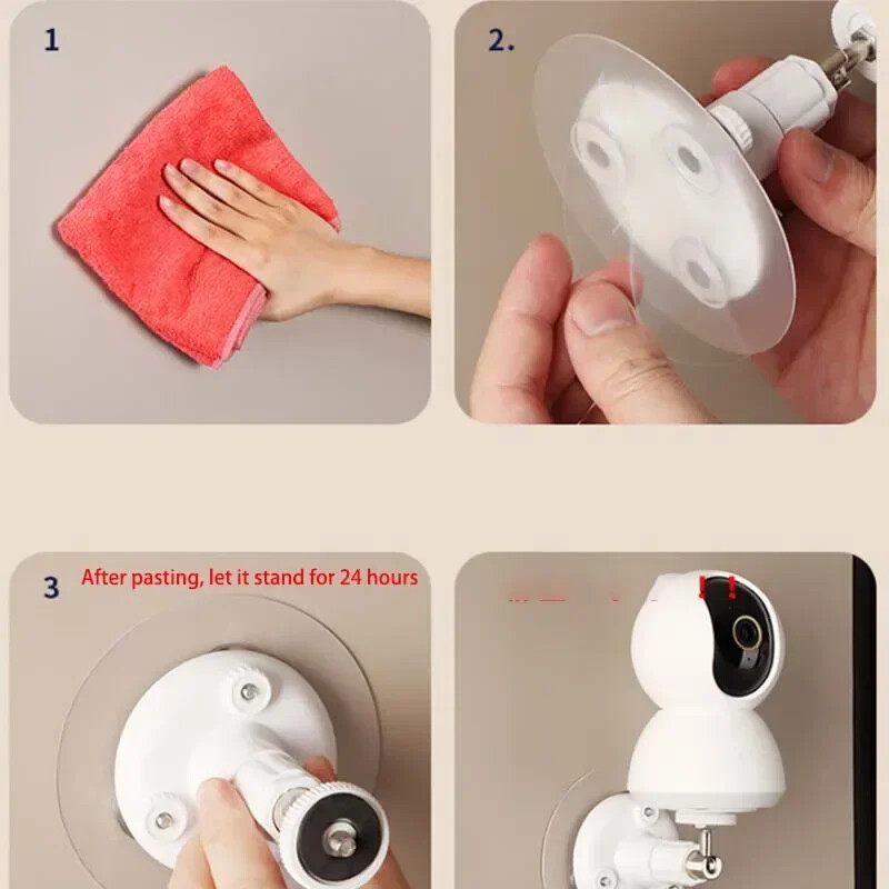 Бяла 1PCS монтирана на стена повдигаща се непробивна лепилна поддръжка за камера за Xiaomi EZVIZ 360 TP-Link скоба за наблюдение на закрито