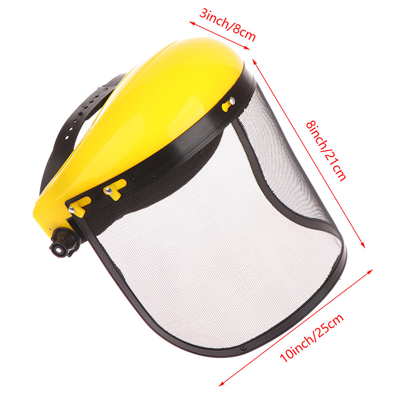 1 vnt. Sodo žoliapjovės apsauginis šalmas kepurė su viso veido tinkleliu, skirta kirtimui krūmapjovės miško apsaugai