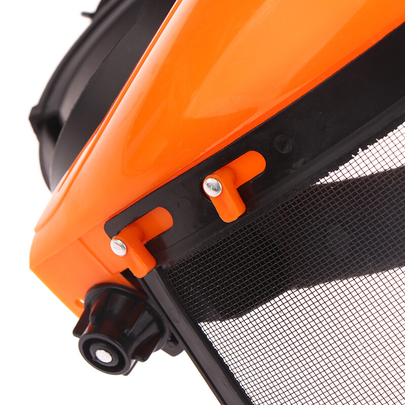 1 vnt. Sodo žoliapjovės apsauginis šalmas kepurė su viso veido tinkleliu, skirta kirtimui krūmapjovės miško apsaugai