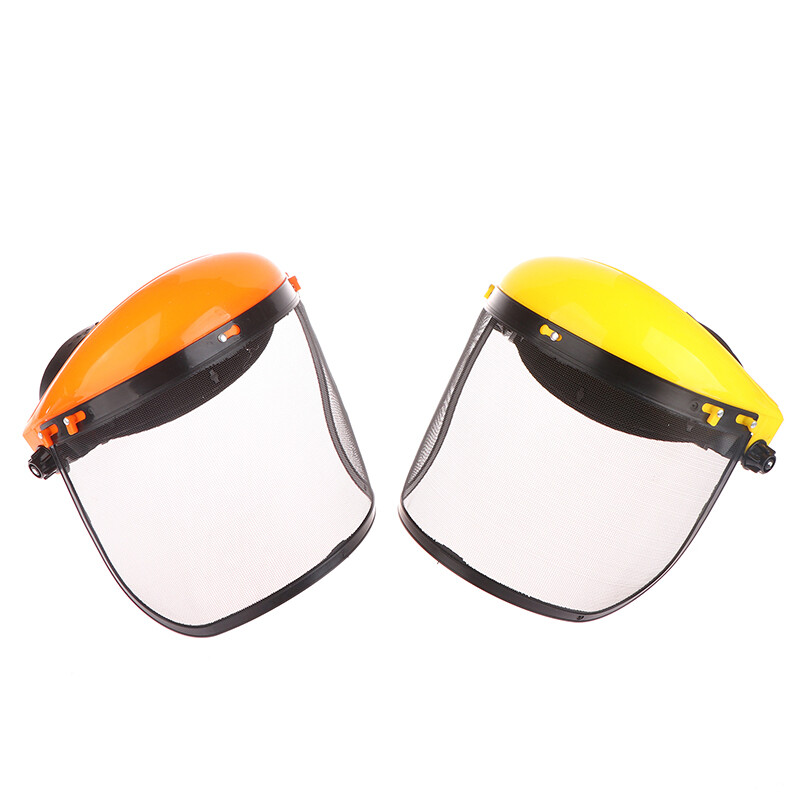 1 vnt. Sodo žoliapjovės apsauginis šalmas kepurė su viso veido tinkleliu, skirta kirtimui krūmapjovės miško apsaugai